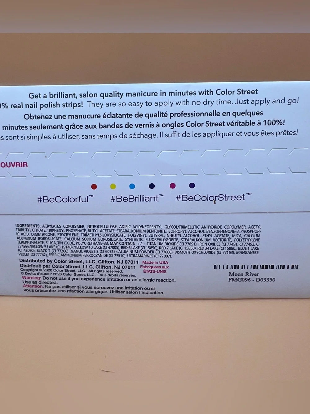 Color Street Nail Strips Moon River Color NEW